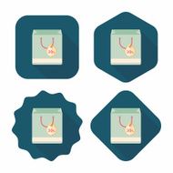shopping paper bag flat icon with long shadow eps10 N49