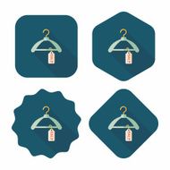 shopping clothes hanger flat icon with long shadow eps10 N28