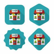 shopping store flat icon with long shadow eps10 N69