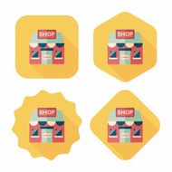 shopping store flat icon with long shadow eps10 N71
