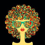 Beautiful fashion women with abstract elements N2