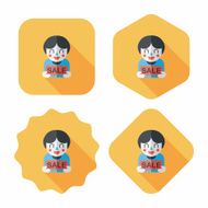 SALE Shopaholic flat icon with long shadow eps10 N82