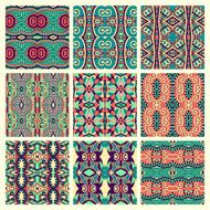 set of different seamless colored vintage geometric pattern N10