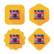 shopping store flat icon with long shadow eps10 N74