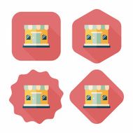 shopping store flat icon with long shadow eps10 N75