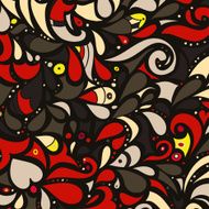Retro multicolored mosaic leaf pattern