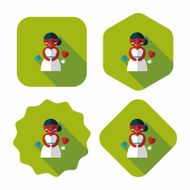 wedding bride flat icon with long shadow eps10 N67