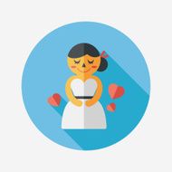 wedding bride flat icon with long shadow eps10 N69