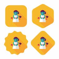 wedding bride flat icon with long shadow eps10 N72
