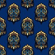 Abstract damask floral seamless vector pattern