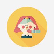 wedding bride flat icon with long shadow eps10 N77