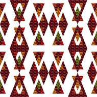 Seamless textured red orange triangle pattern on white