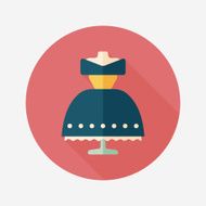wedding dress flat icon with long shadow eps10 N48