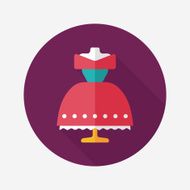wedding dress flat icon with long shadow eps10 N51