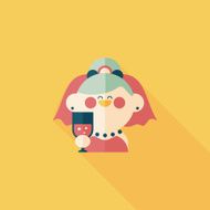 wedding bride flat icon with long shadow eps10 N88