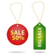 Price tags of denim fabric texture background N2