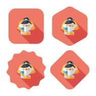 wedding bride flat icon with long shadow eps10 N96