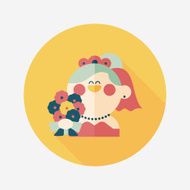 wedding bride flat icon with long shadow eps10 N101