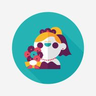 wedding bride flat icon with long shadow eps10 N104