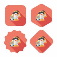 wedding bride flat icon with long shadow eps10 N108