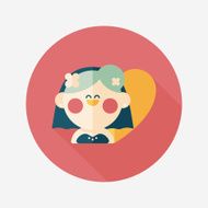 wedding bride flat icon with long shadow eps10 N113