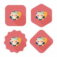 wedding bride flat icon with long shadow eps10 N114
