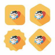 wedding bride flat icon with long shadow eps10 N119