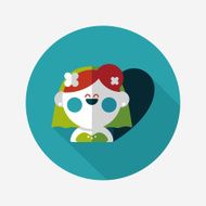 wedding bride flat icon with long shadow eps10 N121