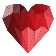 geometric abstract polygonal heart for valentines day or wedding
