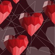 geometric abstract polygonal hearts seamless pattern for valentines day