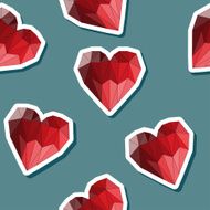 geometric abstract polygonal hearts seamless pattern for valentines or wedding