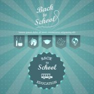 Back to school - vector retro vintage design background N2