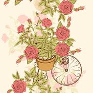 Seamless wallpaper pattern with hand drawn roses