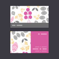 Vector abstract pink yellow and gray leaves horizontal stripe frame