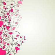 Hearts and swirls on a light background N7