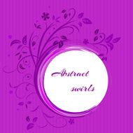 Abstract banner with curls of purple color