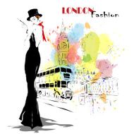 Fashion girl in sketch-style N93