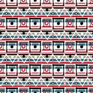Abstract ethnic seamless pattern with squares circles N2