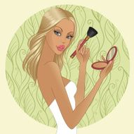 Girl applying powder