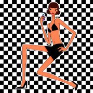 chic girl with perfume