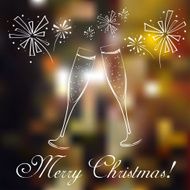Merry christmas glasses of champagne on a background N2