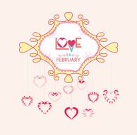 valentine with hearts postcard N2