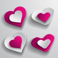 Set paper hearts background