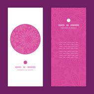 Vector pink abstract flowers texture vertical round frame pattern invitation