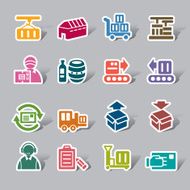 Logistics and Transport Color Icon Label