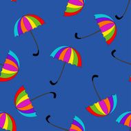 Seamless pattern with umbrellas on background