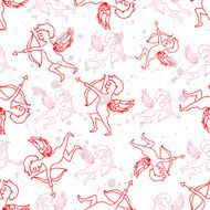 Seamless pattern wiyh angels on a background N2