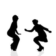 Vector silhouette of a woman N254