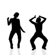 Vector silhouette of a woman N256