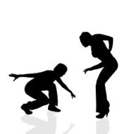 Vector silhouette of a woman N257